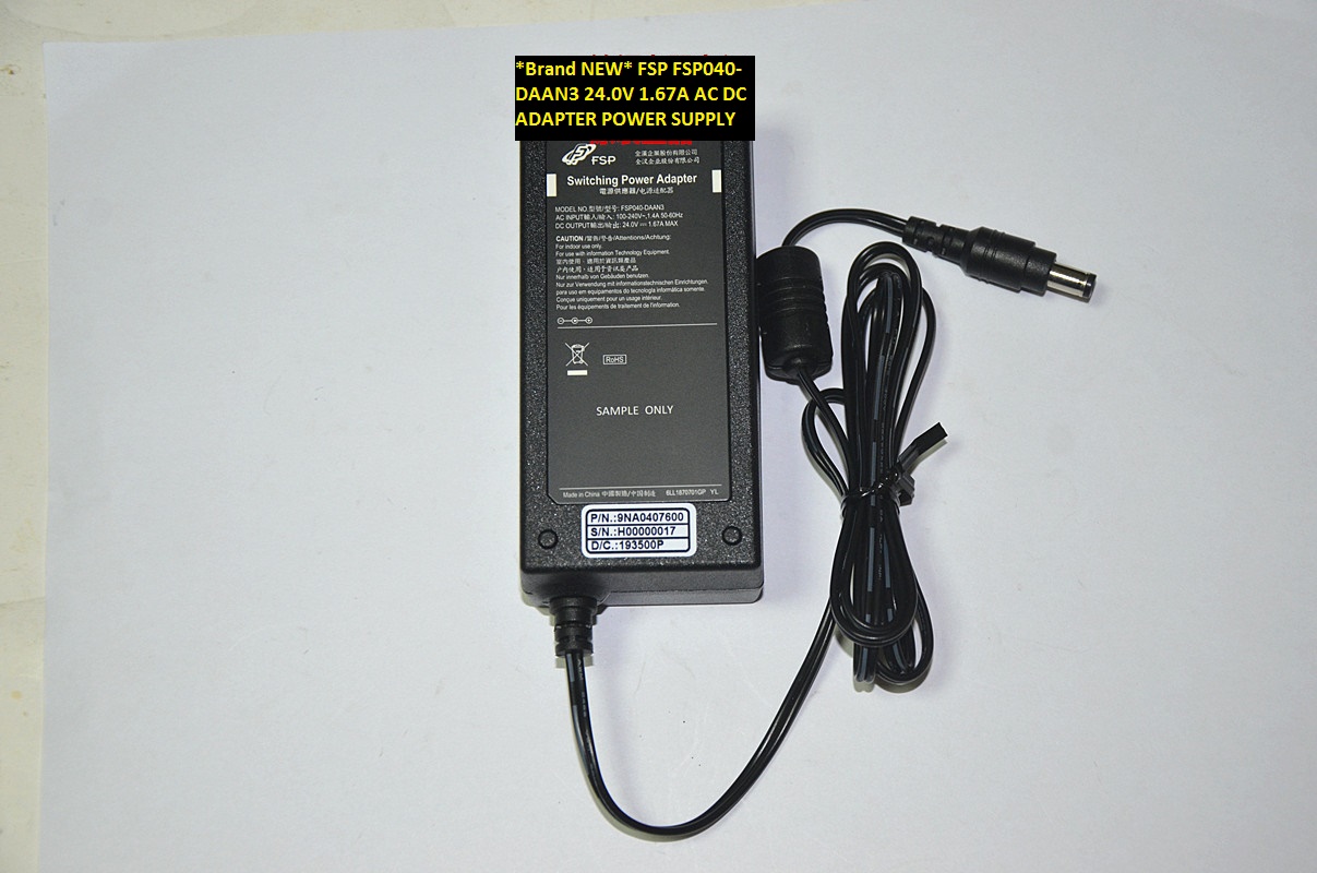 *Brand NEW* FSP FSP040-DAAN3 24.0V 1.67A AC DC ADAPTER POWER SUPPLY